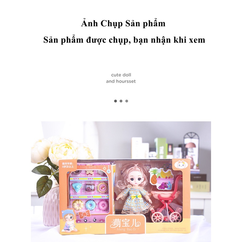 Bộ Hộp Quà Búp bê xinh xắn cho bé với nhiều chủ đề shop thú cưng mua sắm thời trang dạo phố xe đạp cho trẻ trên 3 tuổi