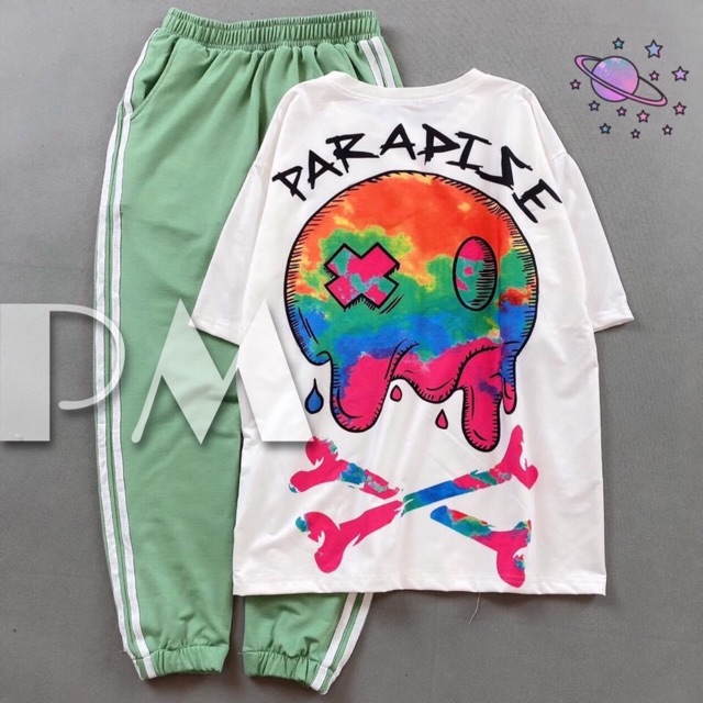 Sét áo 3D và quần xanh bo gấu