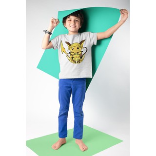Áo thun trẻ em cotton in hình Gia đình Pikachu - cao cấp