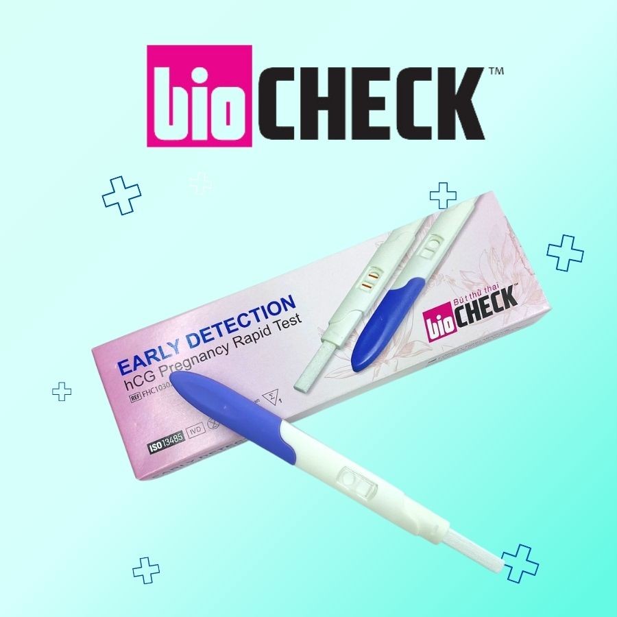 Bút Thử Thai Early Detection Biocheck thương hiệu Mỹ độ chính xác 100% Abcare.vn