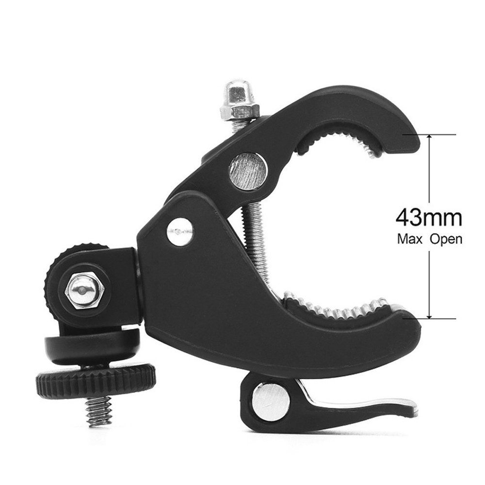 AUGUSTINE Plastic Handlebar Holder Black Handle Clamp Camera Bike Clamp Sports Camcorder Tripod Adapter Motorcycle Camera Mount Bicycle Adjustable For Gopro Hero/Multicolor