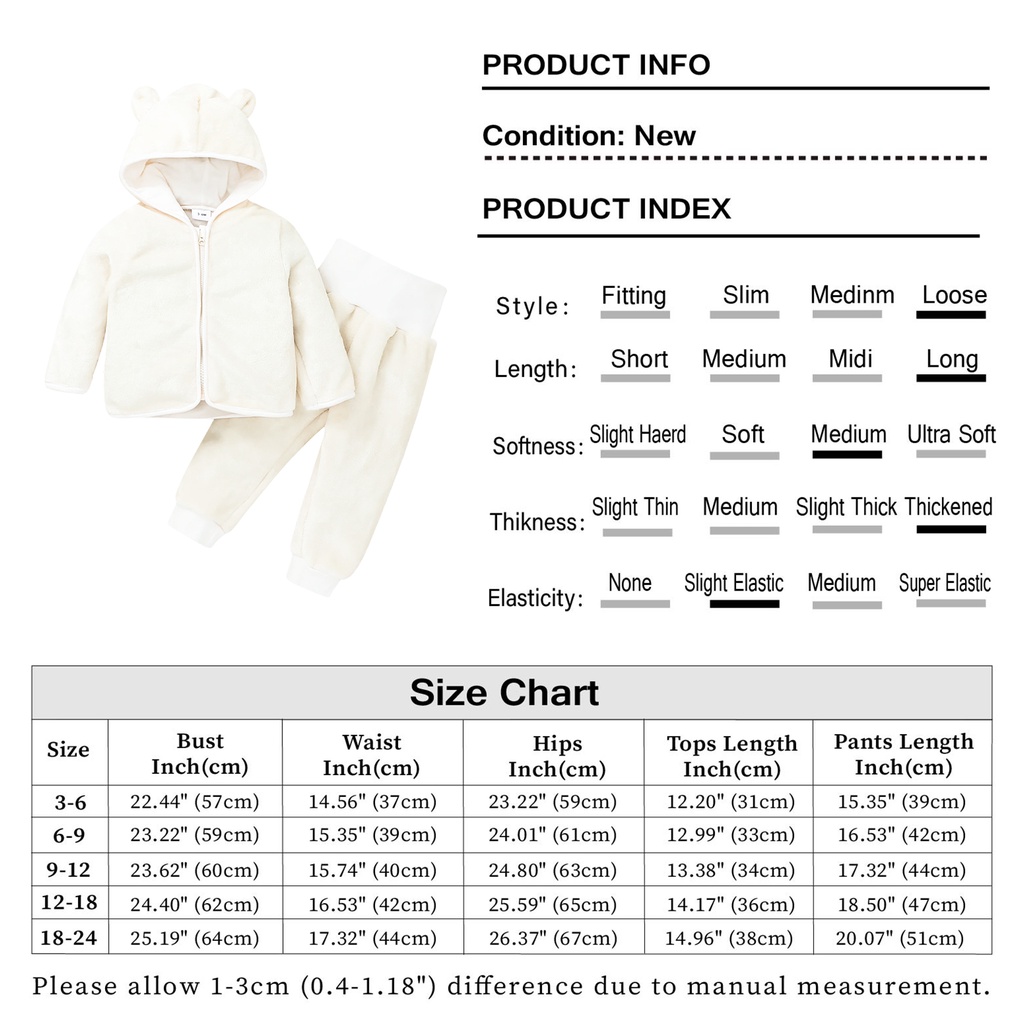 Bộ áo khoác liền quần hai mảnh lót lông cừu dày dặn in hình gấu hoạt hình dễ thương thời trang thu đông cho bé