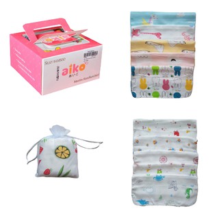 Hộp 10 khăn sữa sợi tre Silky Bamboo Aiko 30x30cm