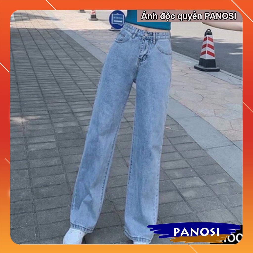 Quần bò nữ - quần jeans ống rộng lưng cao, vải bò dày đẹp , không giãn ,dáng suông - Q433