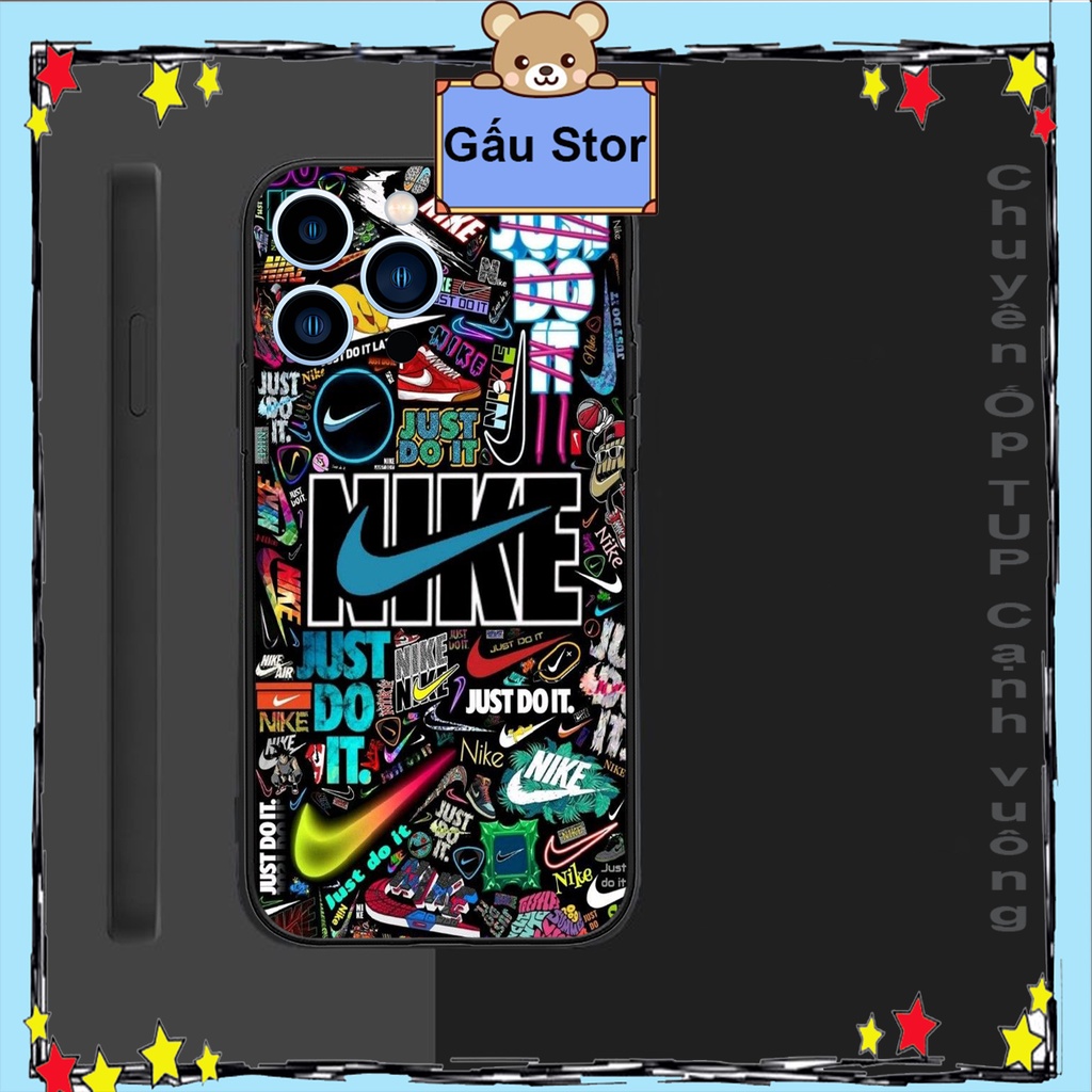 ốp lưng iphone TPU viền vuông 6/6plus/6splus/7/7plus/8/8plus/xs/11/12/13/pro/max/plus/promax Nike phong cách thời gian