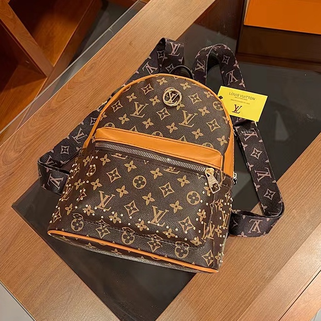 Balo da mini nữ lv giá rẻ đẹp PUKA cặp mini nữ đi học thời trang unisex da pu chống nước