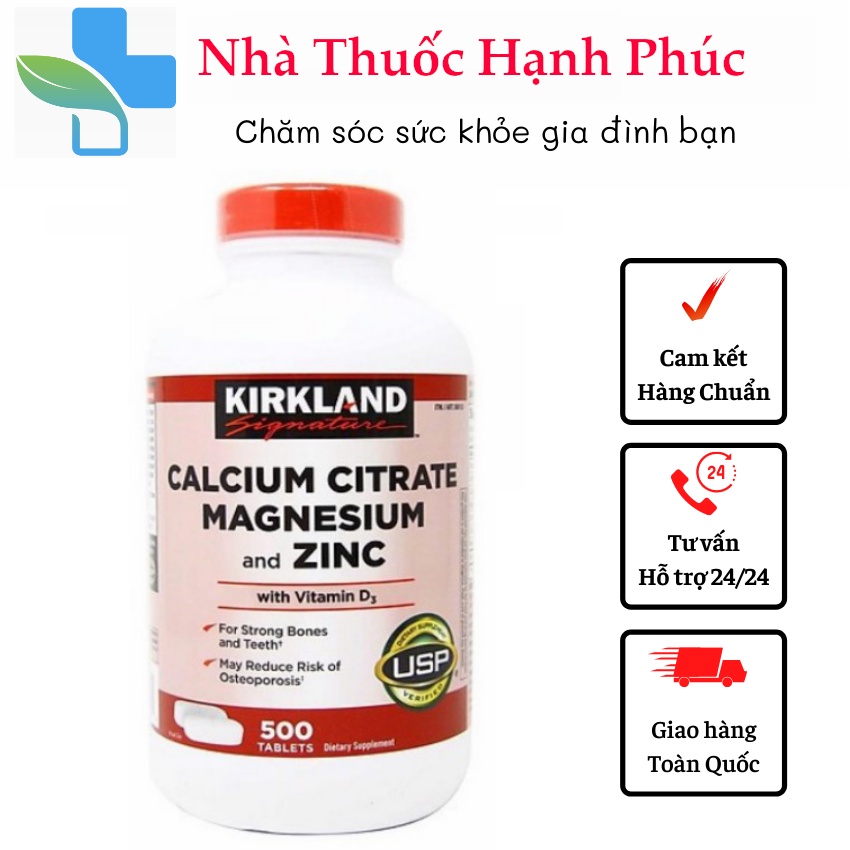 Viên Uống Calcium 600mg + D3 Của Kirkland 500 viên - chắc khỏe xương , phát triển chiều cao
