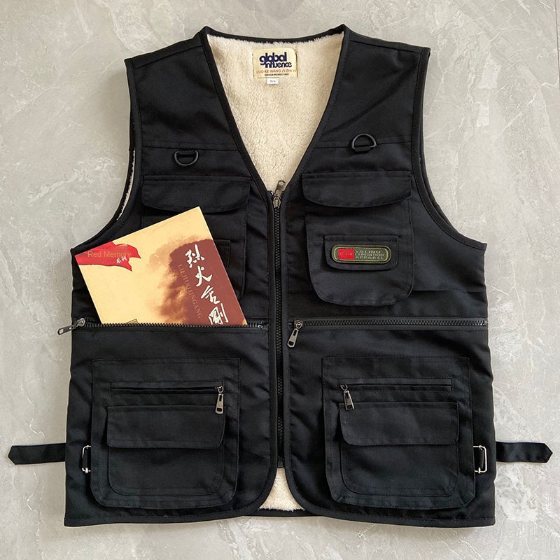 Áo khoác ghi lê bằng cotton lót nhung thời trang mùa đông cho nam