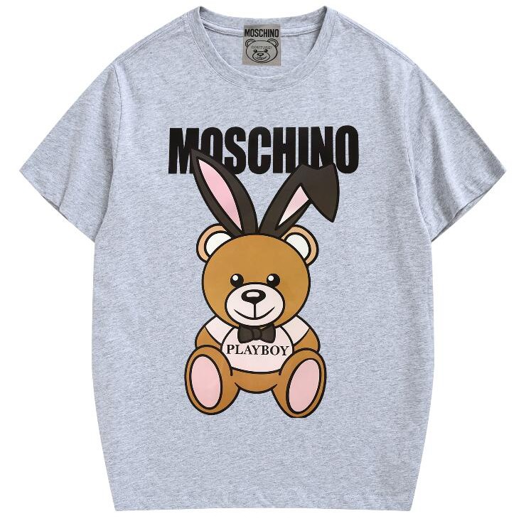 Áo Thun Chất Liệu Vải Cotton Tay Ngắn Có In Hoạ Tiết Moschino