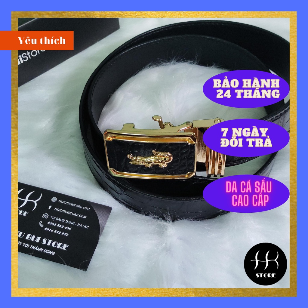 🍀 FREESHIP🍀 Thắt Lưng Da Cá Sấu Liền Nguyên Tấm Bọc Viền Cao Cấp. Da Cá Sấu 100%. Đẳng Cấp, Sang Trọng, Lịch Sự.
