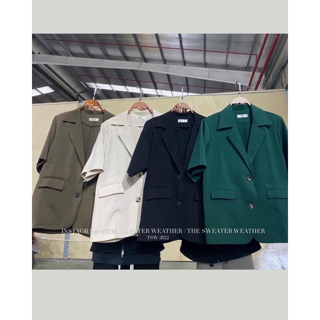 (Ảnh thật) Áo khoác blazer nắp túi form rộng Hàn Quốc chất tuyết DÀI TAY/ CỘC TAY