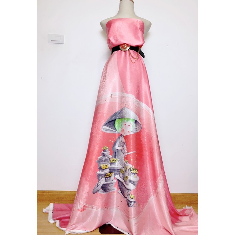 Vải vân hoa hồng - khoang 2,2m