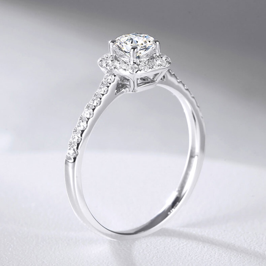 Nhẫn bạc nữ THE SKY NB01 đính đá lấp lánh mặt vuông hàng thiết kế trẻ trung cá tính hot trend