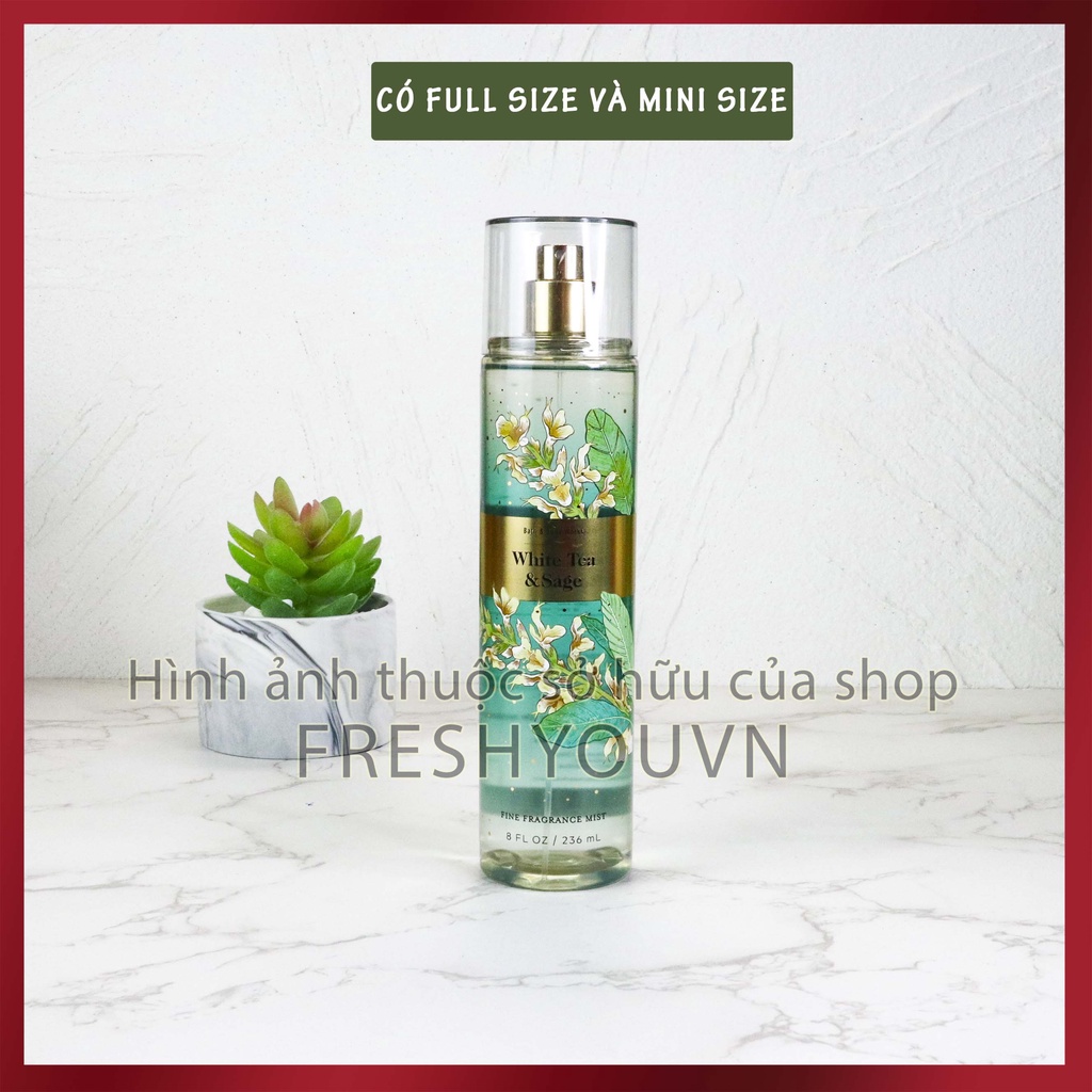Mua White Tea & Sage Xịt thơm toàn thân body mist Bath & Body Works khác Mát giá rẻ nhất