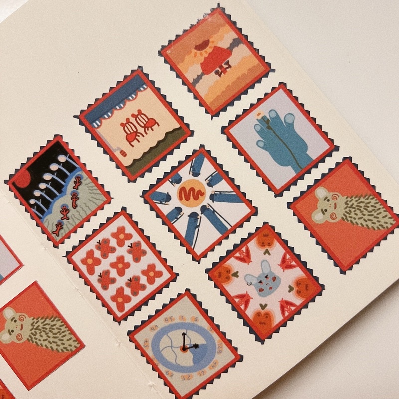 sticker stamp 9 miếng siêu xinh xắn