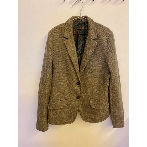 (New) Áo khoác dạ màu nâu vàng size M