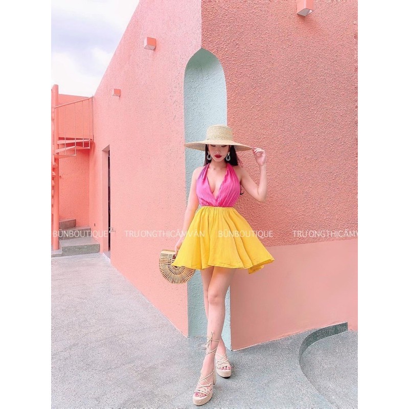 [FOLLOW GIẢM 10K] Váy Cổ Yếm Quyến Rũ Hở Lưng Dáng Ngắn | BigBuy360 - bigbuy360.vn