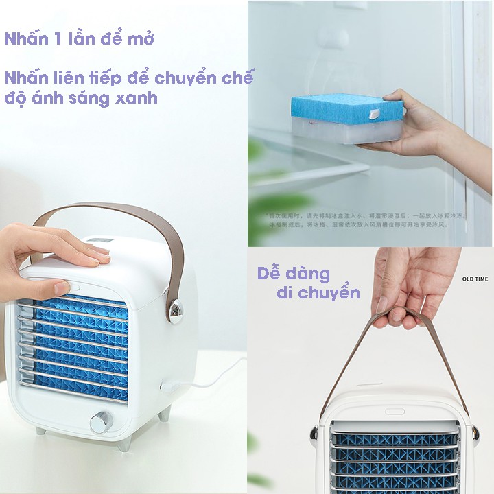 Quạt điều hòa mini để bàn- quạt hơi nước - có chức năng lọc không khí- không có tiếng ồn