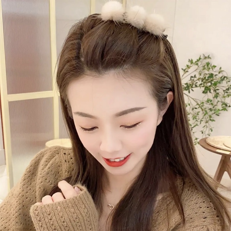 Kẹp tóc mái hình quả bóng dễ thương cho nữ
