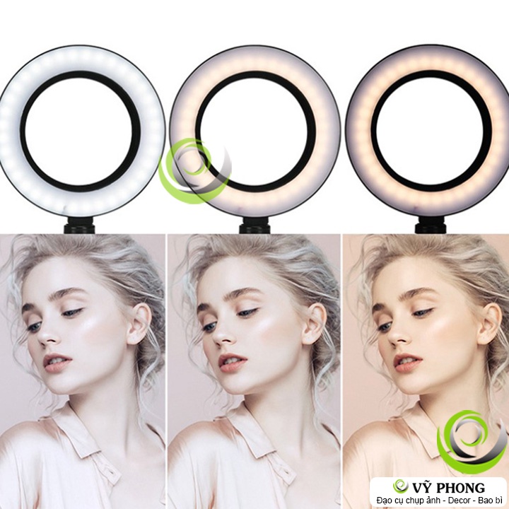 TRIPOD RING LIGHT CHÂN ĐẾ GẮN ĐIỆN THOẠI 360 ĐỘ GIÁ ĐỠ CHỤP ẢNH GÓC THẲNG ĐỨNG CÓ ĐÈN VIỀN TRÒN SÁNG 3 MÀU DDC-234