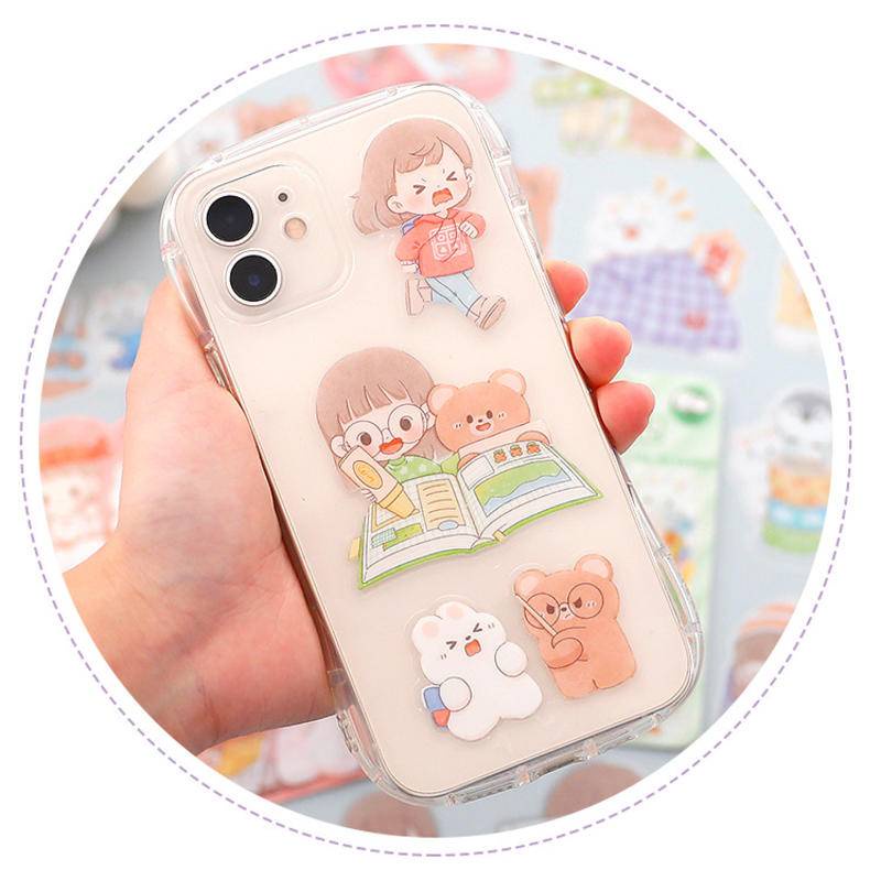 ⭐ iLado ⭐【9PCS】 PET Không Thấm Nước Nhãn telado Hình Dán Cute Sticker Dễ Thương Sticker Trang Trí Sổ Trang Trí Sổ Dán Sổ Lưu Trữ Sticker Hình Dán Sticker Hiểm Bộ Tập Vở Sổ Sticker Nhãn Dán Sổ Chiết Lưu Trữ