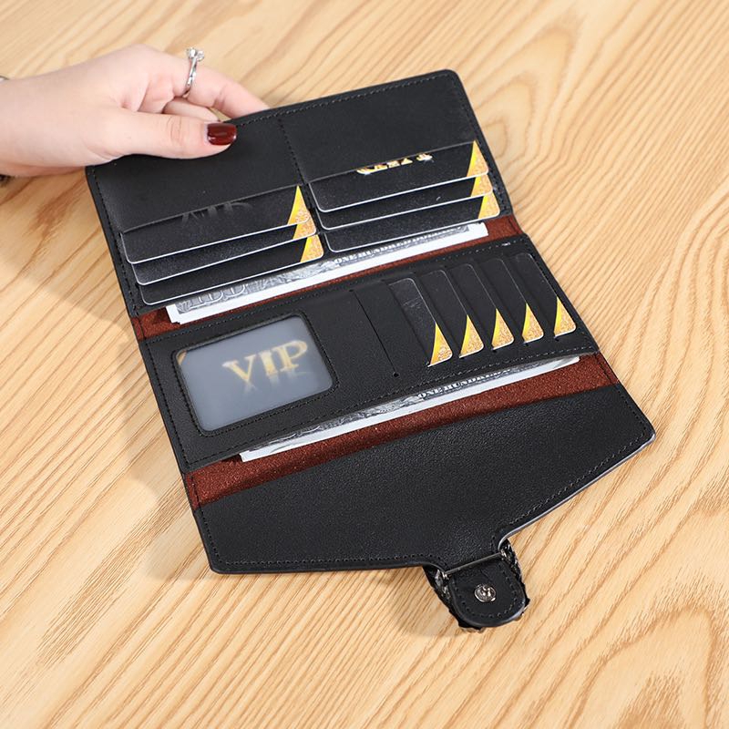 Ins Bán Chạy Ví Dài Cầm Tay Dạng Kẹp Ba Trong Một Thời Gian Âu Mỹ Cổ Điển Cho Tất Cả Trong Một