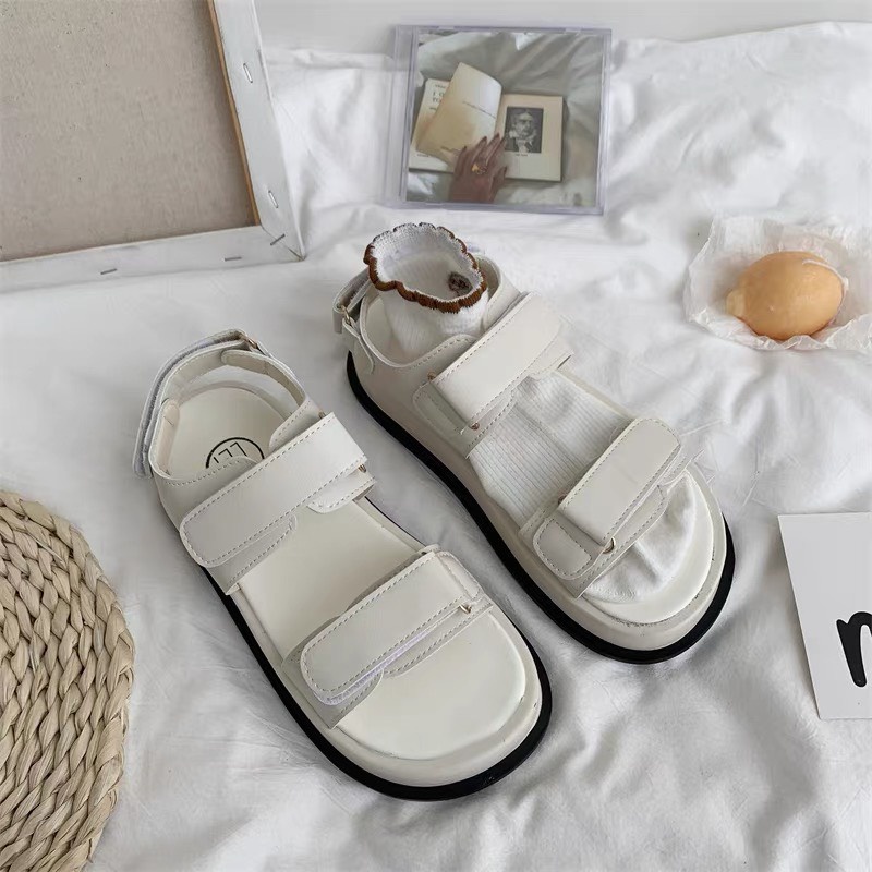 (Có Sẵn - QC) Sandal Bánh Mì Hai Dây Bảng To Đế 3cm Đúc Khuôn
