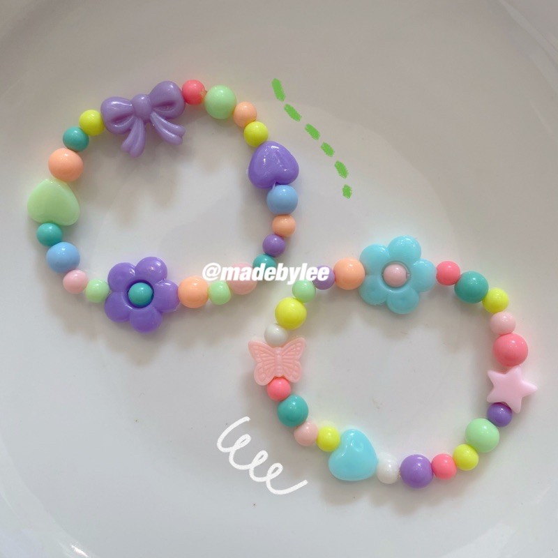 Vòng tay hạt cườm pastel đáng yêu handmade thủ công nhiều màu MADEBYLEE