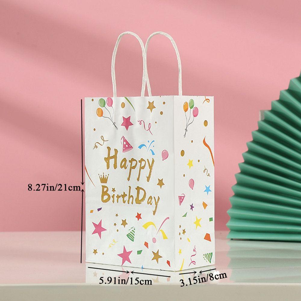 Set 10 Túi Giấy Đựng Bánh Quy In Chữ Happy Birthday
