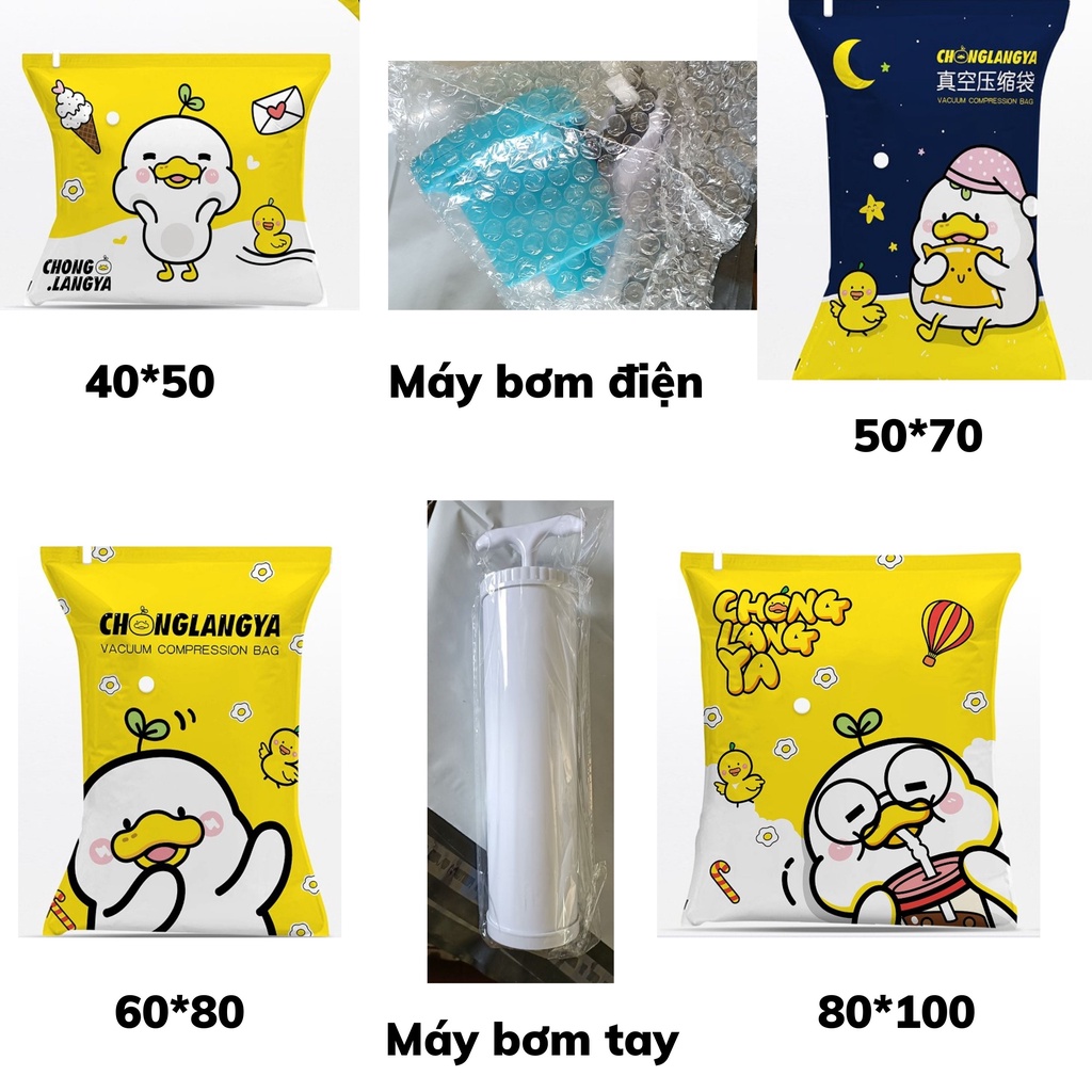 Túi hút chân không hình vịt bảo quản quần áo, chăn màn mền giày cho vào vali khi đi du lịch- Boomart