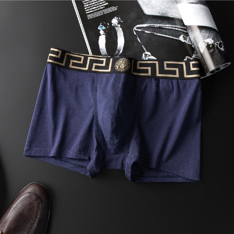 Versace Nam Võ Sĩ Quần Lót Cotton Thoáng Khí Boxer Quần Lót Chắc Chắn Thoải Mái Seluar Dalam Lelaki