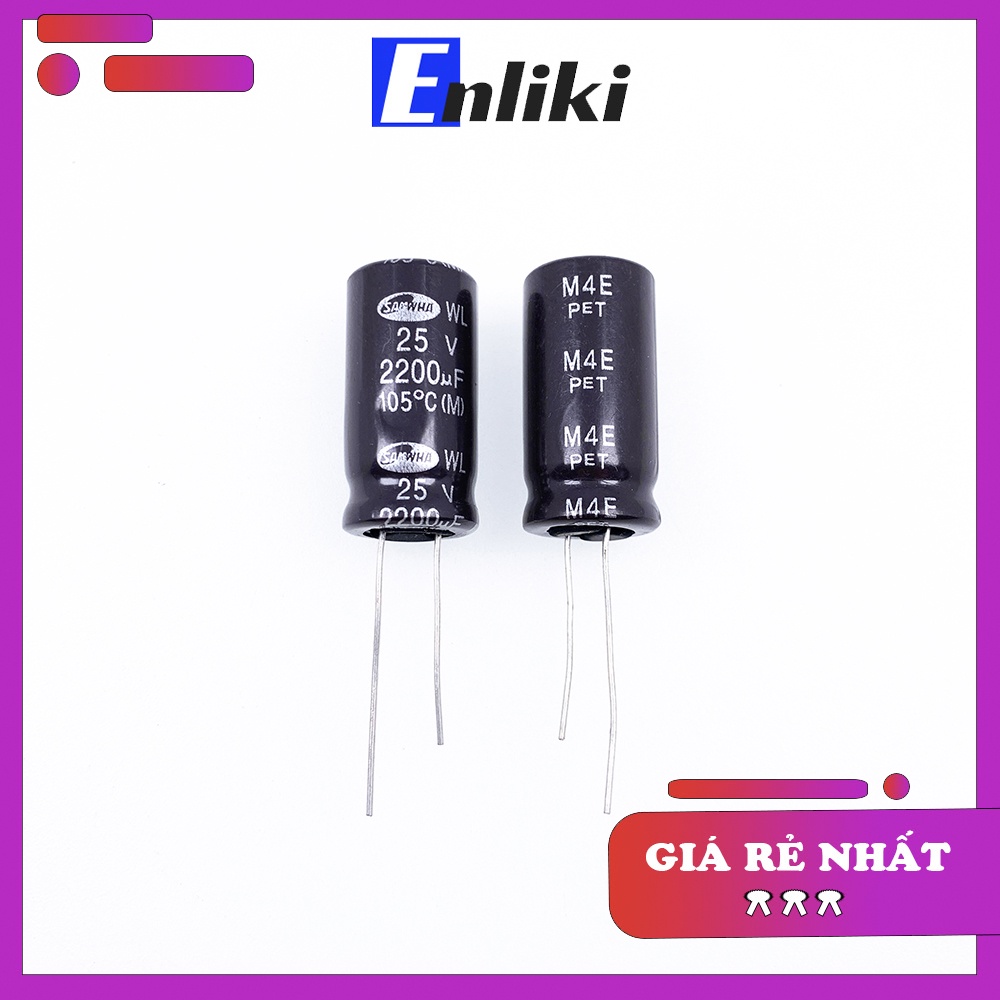 Tụ Hóa 2200uF 25V SAMWHA (13x25mm)