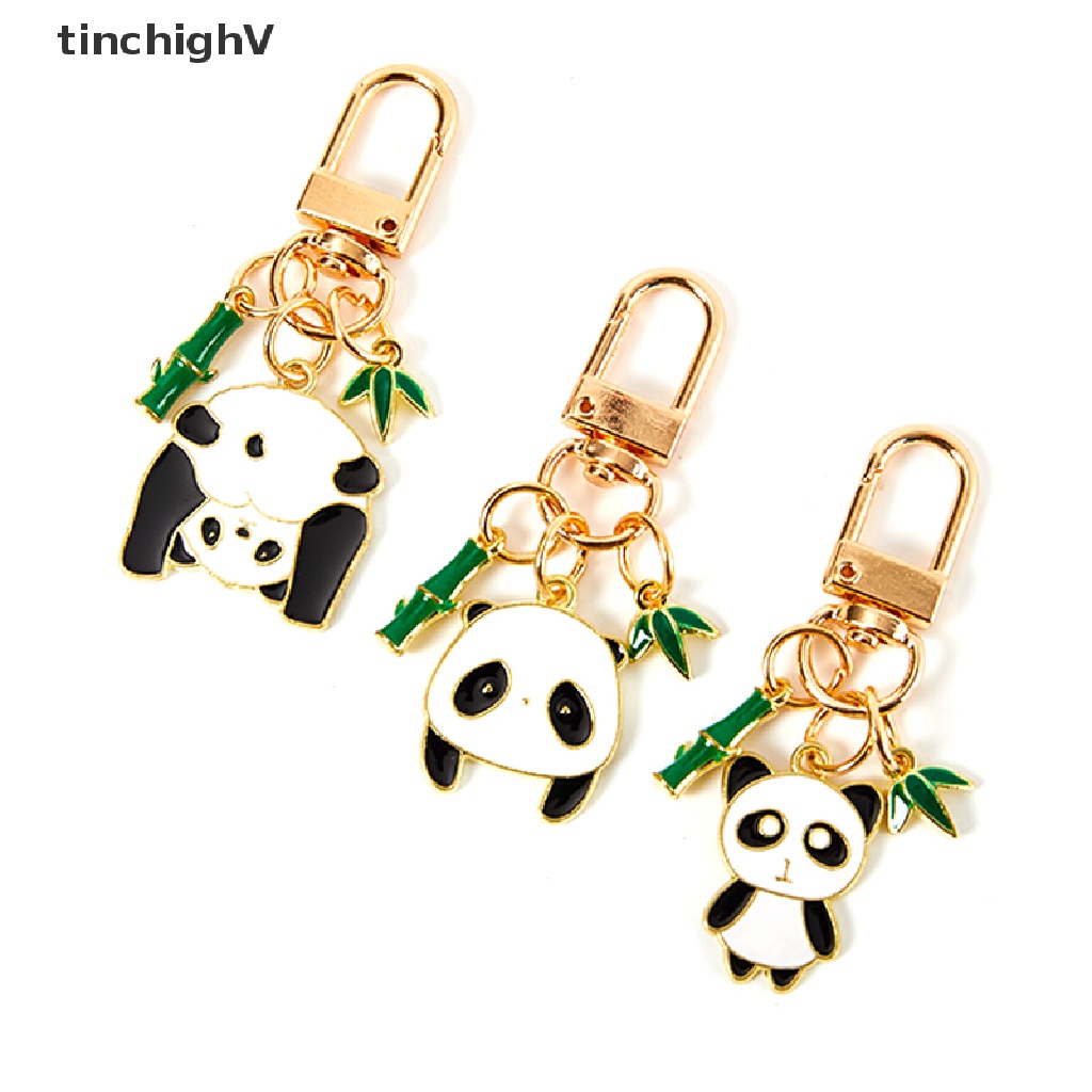 [TinchighV] Móc Khóa Gấu Trúc Hoạt Hình Màu Xanh Lá Cây Có Móc Khóa Quà Tặng Trang Sức [Mới]