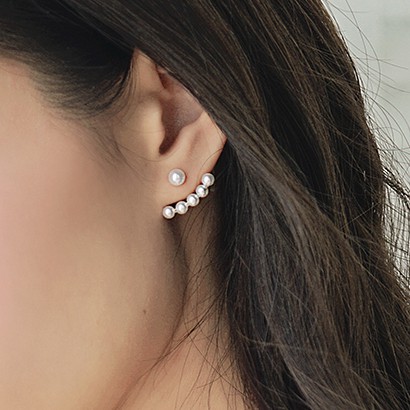 Bông tai vành tai hạt châu nhỏ xinh thời trang hàn quốc - midori