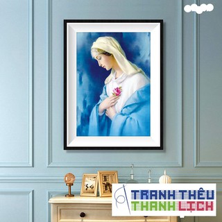 |Đính hết tranh| TRANH ĐÍNH ĐÁ Đức Mẹ Maria Ailuo 72415 |48x58cm| _ Chưa đính