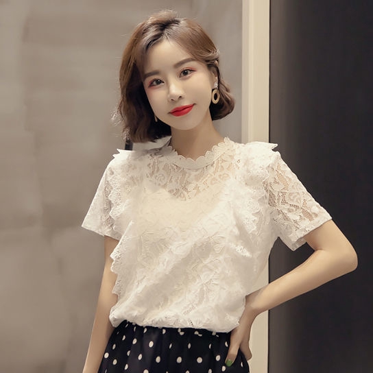 Áo Sơ Mi Chiffon Tay Lửng Phối Ren Lỗ Thời Trang Xuân Thu Cho Nữ