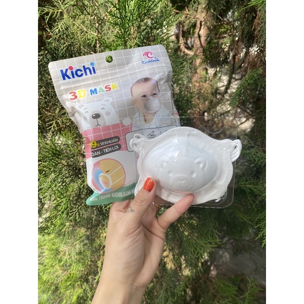 ☘️Musthave☘️ Set 3 khẩu trang Gấu Kichi xinh xắn an toàn và tiện lợi cho bé yêu