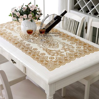 KHĂN TRẢI BÀN BẰNG NHỰA HỌA TIẾT NỔI GOLD 60x120cm CAPU125v