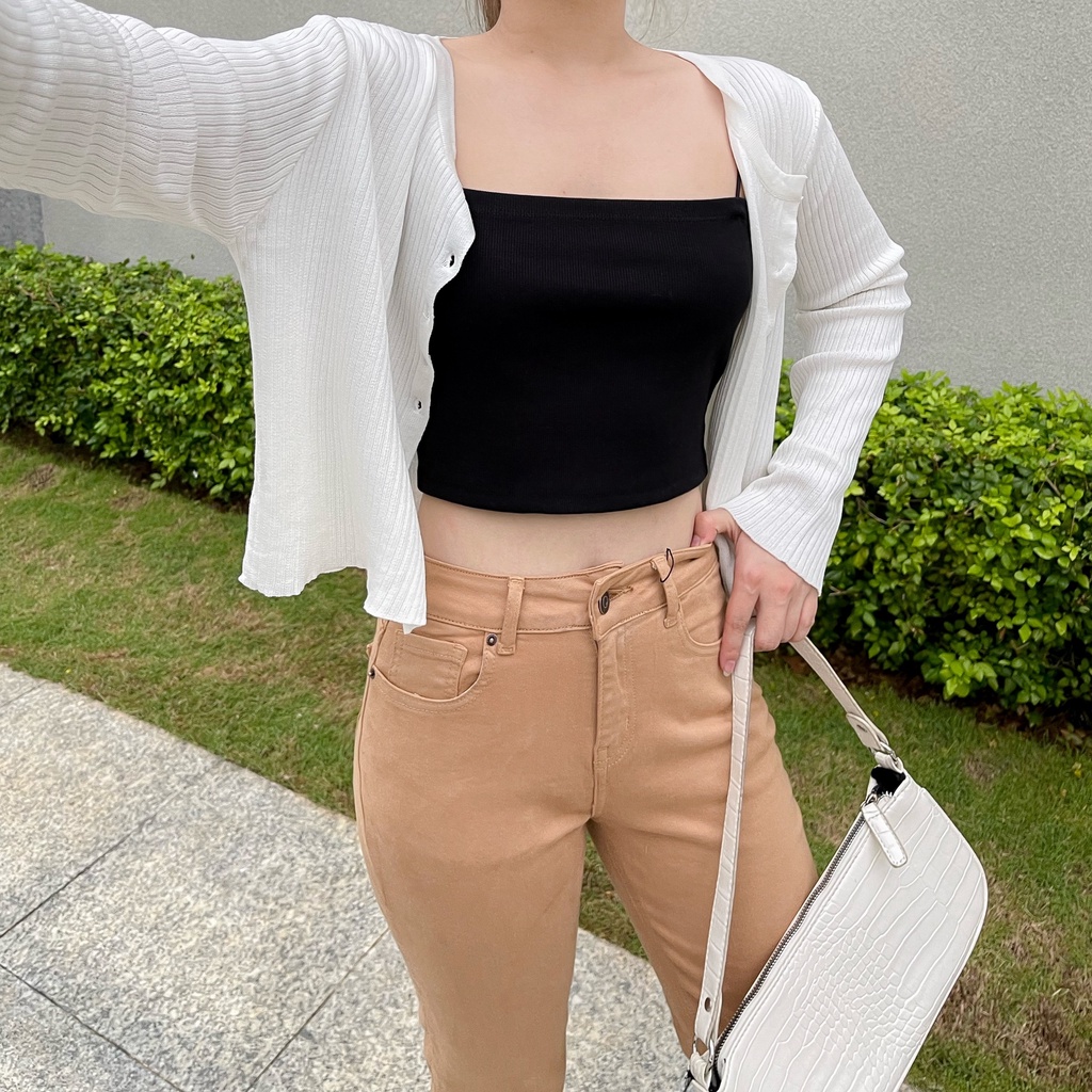 Áo len cardigan gân nút form thoải mái - Surichau