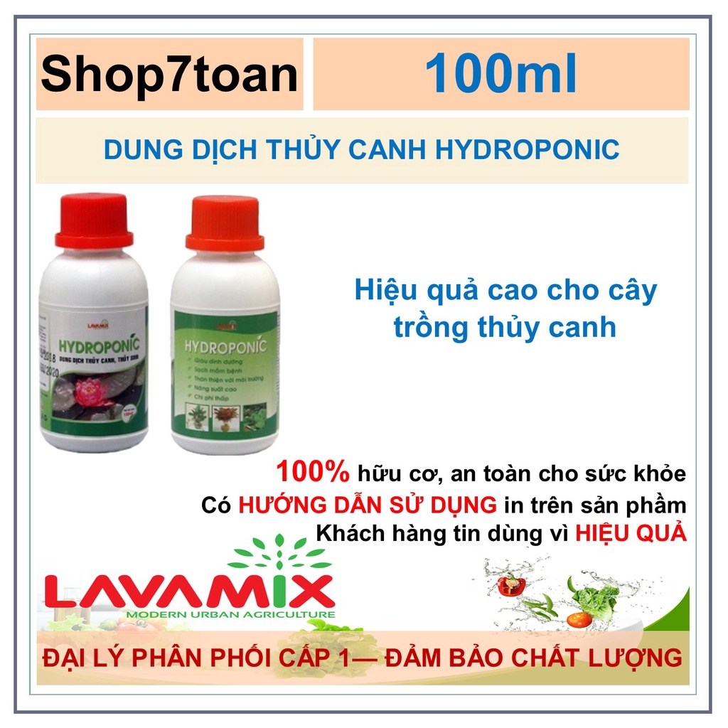 Dung Dịch Trồng Rau Thủy Canh HYDROPONIC, Lavamix 100ml