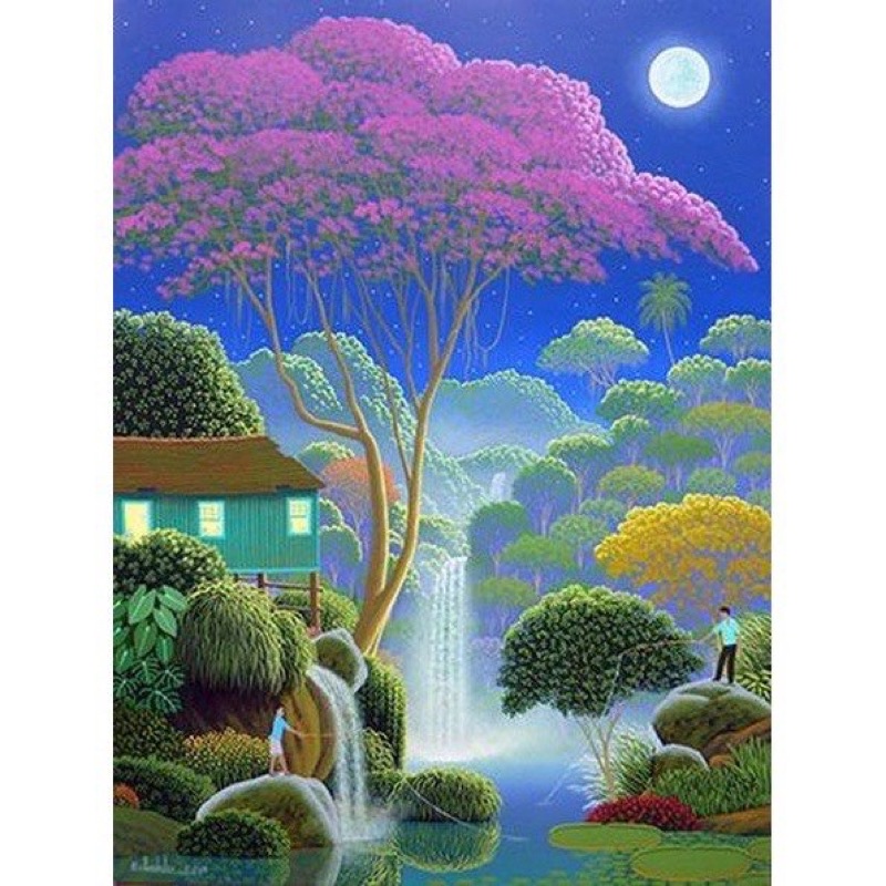 Bộ tranh đính đá 5D tự làm hình phong cảnh 3 dùng trang trí nhà cửa 30*40cm