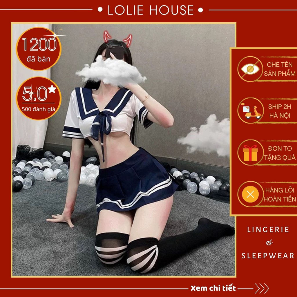 Đồ cosplay sexy học sinh anime - Set váy ngủ nữ sinh gợi cảm LOLIE HOUSE - CP20