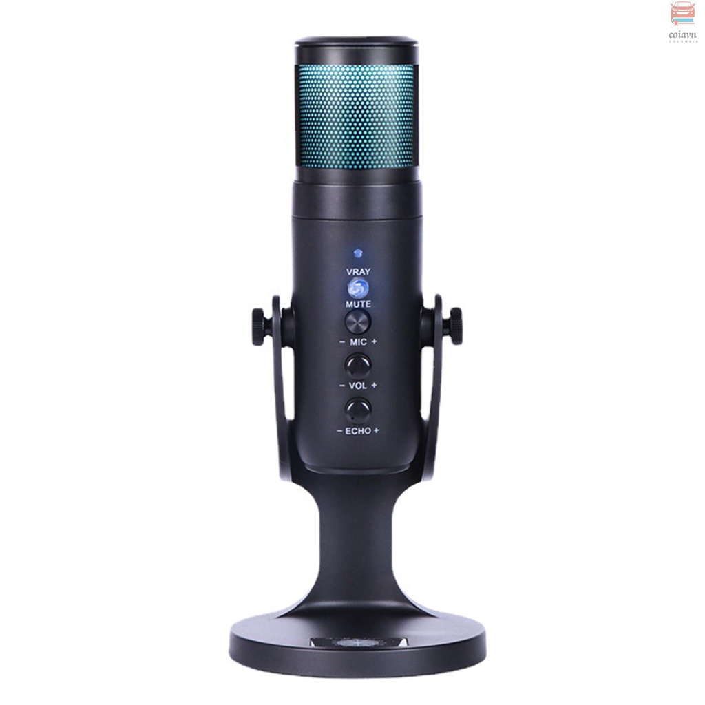 Micro Điện Dung Để Bàn Cổng USB RGB Kèm Giá Đỡ Cho Máy Tính PC