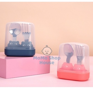 SET - Thìa + Nĩa ăn dặm - muỗng ăn dặm cho bé cao cấp hình thú