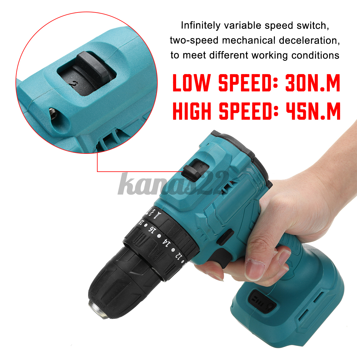 Mũi Khoan Điện Tử 21v 3 / 8 '' Không Dây Cho Máy Khoan Makita