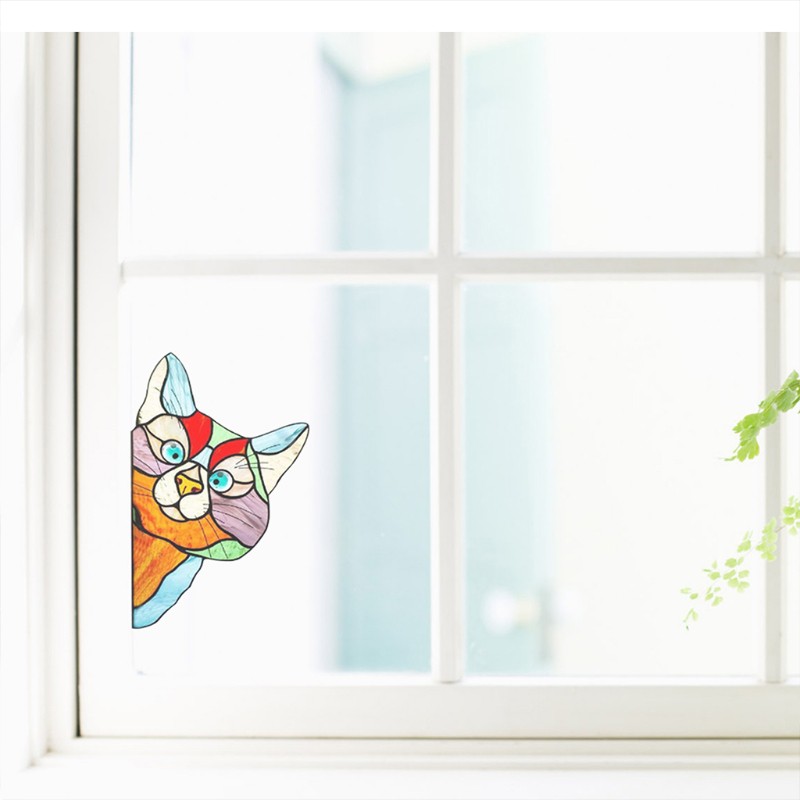 Sticker dán tường/cửa sổ kính PVC tự dính hình thú cưng trang trí đẹp mắt nhiều màu sắc dễ thương chống nước DIY