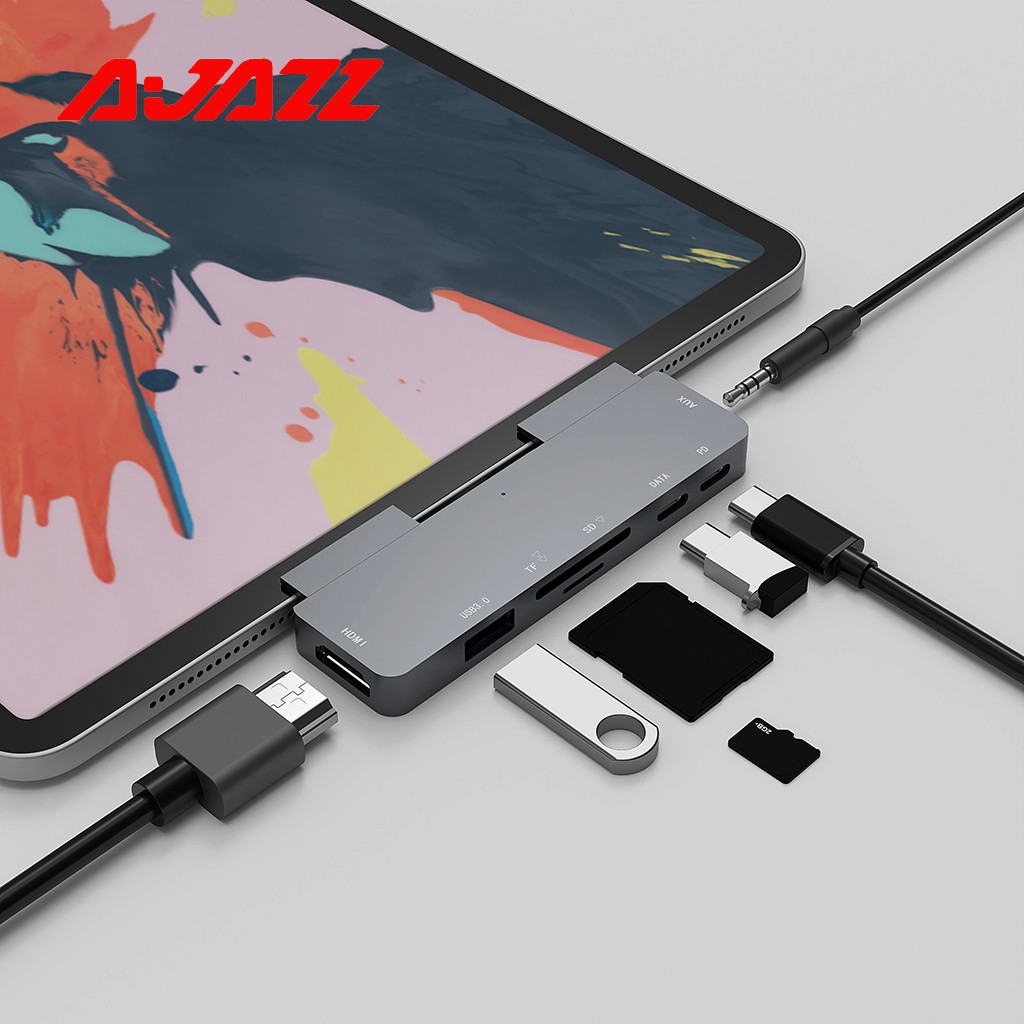 Bộ Chia 7 Cổng Usb C Sang Hdmi Hd 4k Cho Ipad Pro 11 / 12.9 2018 2020