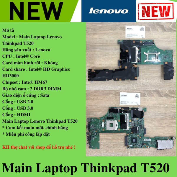 Main Laptop Thinkpad T520 Lenovo / 04W2020 H0220-3 48.4KE34.011 HM67