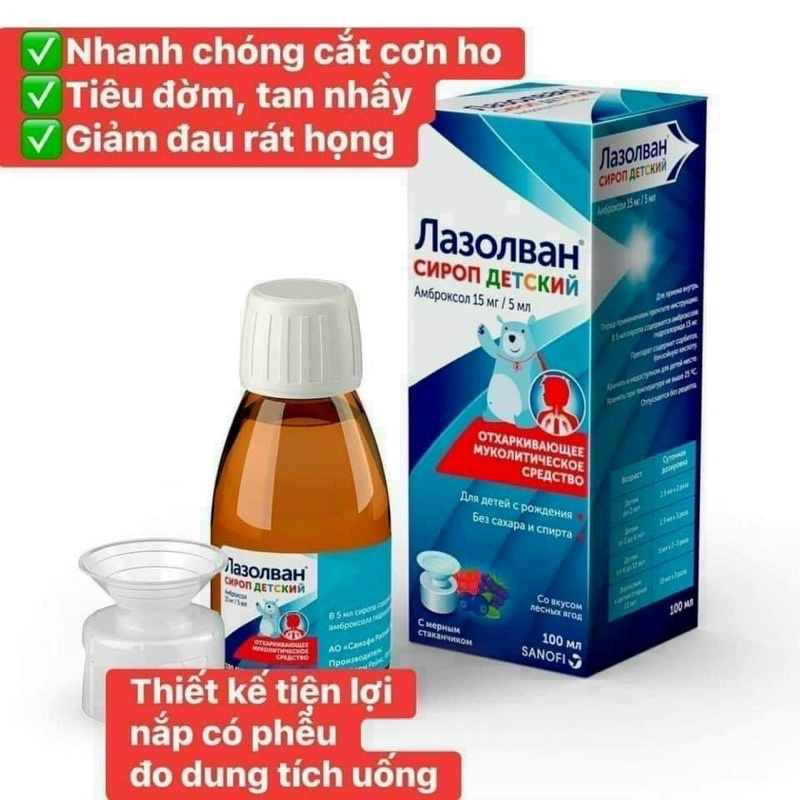 Siro ho tiêu đờm lazolvan Nga 100ml