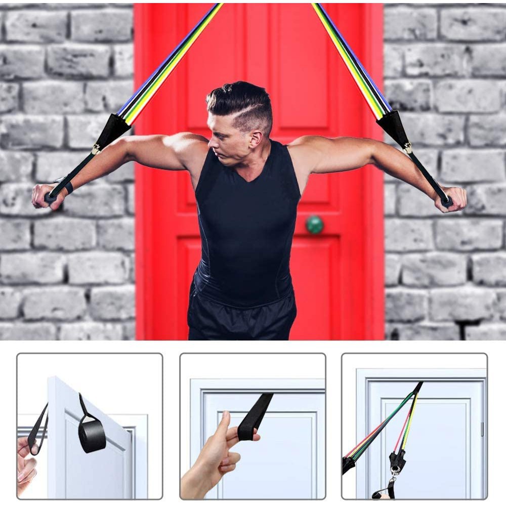 Dây Ngũ Sắc Tập Gym Đa Năng Full Body, Dây Kháng Lực Tập Gym, Dụng Cụ Thể Thao, Đồ Tập Gym Nam Nữ Tại Nhà